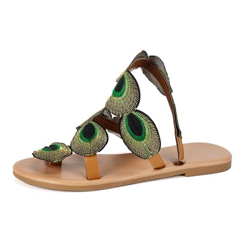 Womens orthopedic sandals，Bohemian plantar fasciitis slippers for Hallux valgus，Flat Heel womens bunion sandals，Outdoor Corrector Sandals