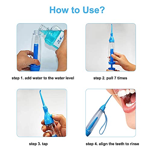 image for Barafat Dental Water Jet Flosser Manual Pump, Portable Water Pick Teet