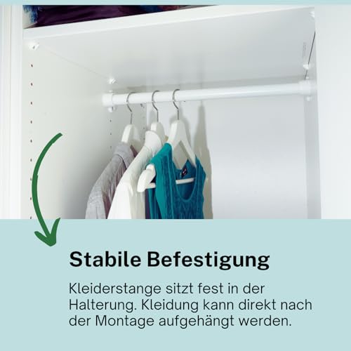 Halterung Kleiderstange passend für IKEA PAX KOMPLEMENT Schrank Kleiderstangenhalterung 130527 (2 Stück)