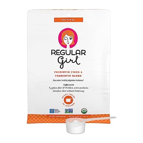 Regular Girl Organic Powder, Prebiotic Fiber Supplement and Probiotics for Women, Low FODMAP, 30 Servings, Unflavored Cover