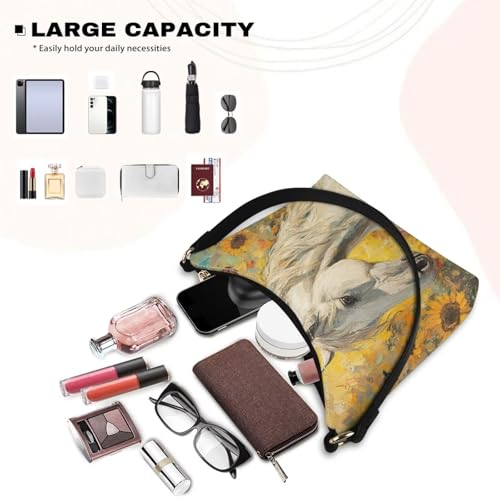 Image of Handbag for Women Leather Underam Shoulder Bag with Zipper Fashion Work Purse Waterproof Travel Wallet