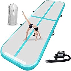 Colchóneta Para Tapizar colchoneta gimnasia artistica matte gimnasia 10cm Altura 3M tumbling gimnasia colchoneta Inflable Tumbling Mat Estera de Yoga Taekwondo con Bomba eléctrica, Verde