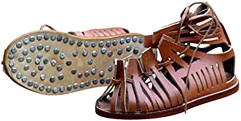 THOR INSTRUMENTS (with device) Roman Soldier Legionaire Brown Leather Men Roman Sandals New