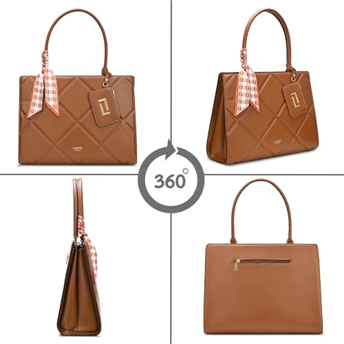 Image of Lavie Luxe Women's Quare26 Extra Large Laptop Satchel Bag | Upto 14 Inch | Satchel Handbag for Work | Ladies Purse | Stylish Shoulder Bag | Gift for Women
