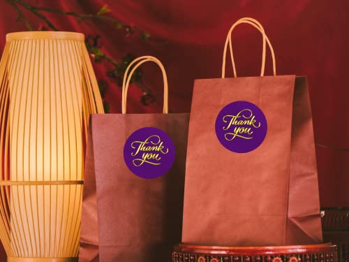 40 Thank You Stickers, 2 Inch Big Round Glossy Labels, Great For Weddings, Bridal Shower, Engagement Party, Birthday, Baby Shower, Party Favors Décor, Tags, Games And Supplies. Made In Usa. Purple #TOP1