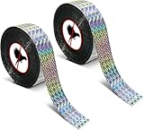 2 Rotoli Nastro Repellente Antiuccelli, 50m x 2,4 cm Nastro Riflettente per Uccelli, Nastros Dissuasore Uccellis, Nastros Olografico Riflettente per Proteggere Balcone Orto Piante Giardini Frutteti