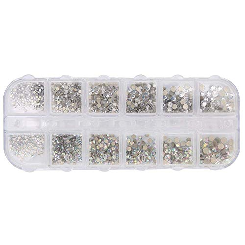 Pedrinhas de unhas, 12 tamanhos, decoração de unhas DIY colorida, strass de cristal AB profissional,