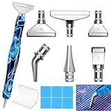 Heyseri Diamond Art Painting Pens, Ergonomic Diamond Painting Drill Pens Tools Accessories, Gem Art Pen Tools with Metal Tips for 5D Craft Nail (Blue)