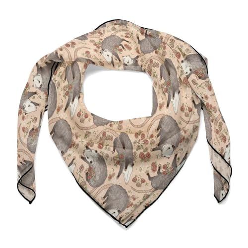 Befuddled Possums Flowers Women's Headband Printed Breathable Lightweight Scarf Square Scarf