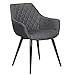 WOLTU BH152dgr-1,1 Chaise de Salle à Manger Moderne Chaise de Cuisine en Lin et métal,Gris Foncé