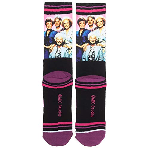 Mens Golden Girls Athletic Pink & Black Crew Socks2