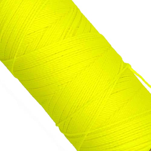 Linhasita Waxed Thread 100 g / 170 m Polyester 1 mm Thick Macrame, 30 Colours Fluorescent Yellow, Yellow Neon, 170 metros / 100 gr