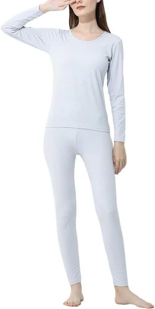 Women's Stretch Thermal Long Johns Underwear Set Casual Slim Fit Fall Winter Long Base Layer Top Bottom