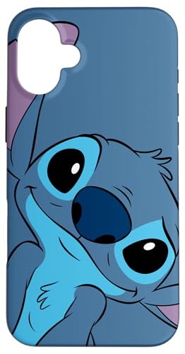 Disney Lilo and Stitch Cute Stitch Face Slate Gray Case for iPhone 16 Plus