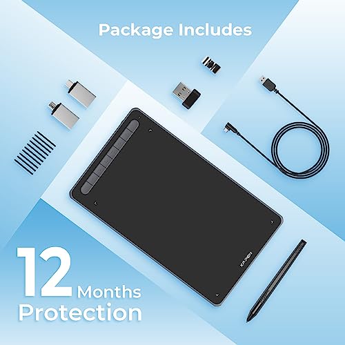 Image of XP-PEN Wireless Drawing Tablet Deco LW 10x6In Bluetooth Graphic Tablet with Battery-Free X3 Digital Stylus Wireless Drawing Pad Compatible with Chrome, Windows 11, Linux, Mac, and Android(Black)