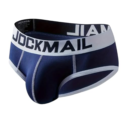 JOCKMAIL Men's Underwear Briefs Mens Cotton Classics Briefs Men's Briefs Breathable Comfortable (US, Alpha, Medium, Regular, Regular, Navy)