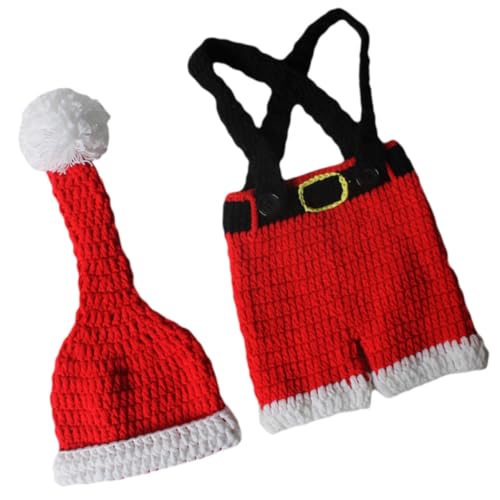 Disfraz de Navidad para bebés recién nacidos hecho a mano con algodón tejido premium adaptable