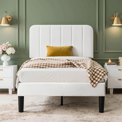 VECELO Cama tapizada de 90 x 200