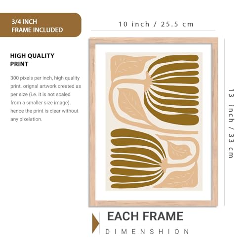 Image of kotart Abstract Floral Art Home Decoration Paintings With Frame For Living Room Bed Room Hotel Wall Decor Digital Reprint Set of 6 (10X13 inch)