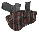 1791 GunLeather G19 Holster and Mag Pouch Combo - Right Hand OWB G19 Leather Holster for Belts - Compatible for Glock 19, 23, 26, 27, H&K VP40 and Springfield XDS (Vintage Brown)
