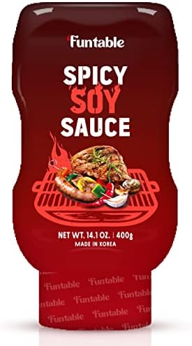 FUNTABLE SPICY SOY SAUCE - Spicy Soy Sauce for Dipping, Glazing, Marinade, Seasoning for Meats, Grill (14.1OZ)