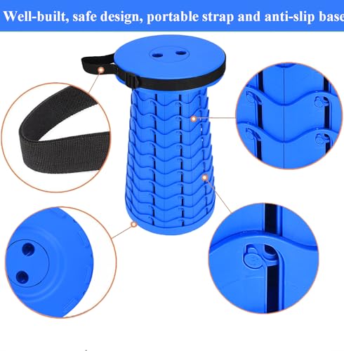 Image of Fishboy Upgraded Collapsible Stool, 400lbs Max Weight, Lightweight But Sturdy, Portable Retractable Folding Telescoping Foldable Camping Stool for Adults Outdoor Fishing Hiking BBQ