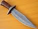 KE-01206-HK Custom and Handmade Damascus Steel Hunting Knife with Leather Sheath