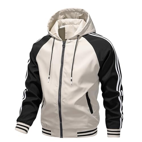 RTTUIOP Jacket For Men Men'S Hoodies Classic Long Sleeve Jacket Winter Coat Loose Cool Zip-Up Solid Color Jacket4