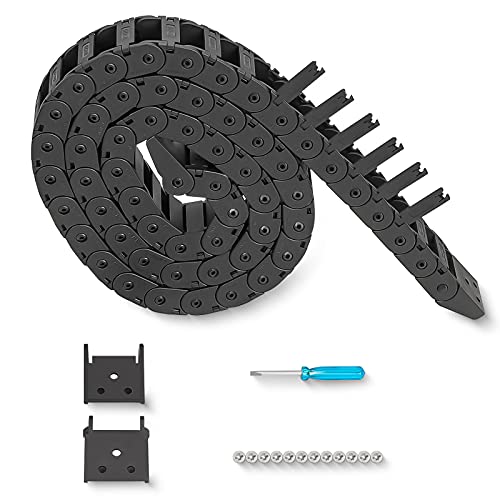 39.3 inch Carrier Drag Chain Cable Wire R18 10x20mm (Inn H x W) Plastic Black Open Type for CNC Router Mill and 3D Printer,Wire Carrier Cable with Extra 1 Pair Connectors,1pc Screwdriver,9 Screws by USKEYVISION - Used condition - US$11.27