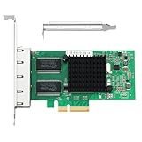 SAPGRC PCIe Network Card, 1Gb Ethernet Network Adapter, PCI Express X4, 10/100/1000Mbps Gigabit Quad RJ45 Ports Adapter Converter, with Intel I350 Chip for Windows/Windows Server/Linux