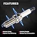 UF592 Set of 6 Ignition Coil Packs & Spark Plugs Compatible with 2006 2007 2008 2009 2010 BMW 128i 328i 330i 528i 530i X3 X5 Z4 3.0L Replace# 0221504470, 12137594937, 12137562744, 12137571643