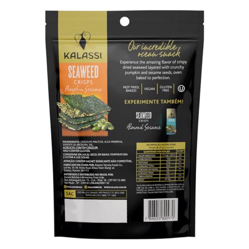 Kalassi Snack Gergelim Alga Marinha E Semente De Abóbora Sem Glúten Sachê 25G