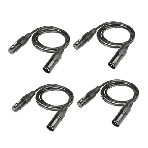 Câble DMX 3 broches mâle-femelle VICASKY pour éclairage de scène et microphone (4 pièces)