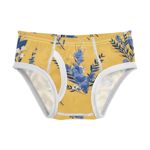 KLL French Farmhouse Yellow Blue Baby Boys Cotton Briefs Breathable Children Undies