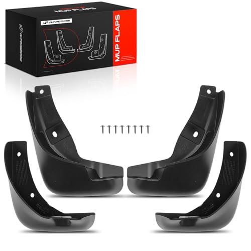 Image of A-Premium Mud Flaps Compatible with Nissan | for Versa 2012-2017 Sedan, No Drilling Required Mud Guards with Hardware Accessories, Set of 4 Front and Rear