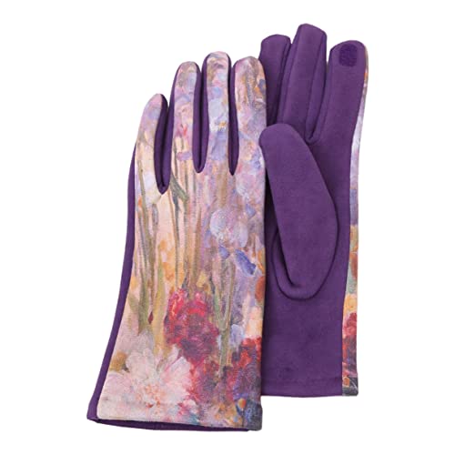 RainCaper Tiffany Peonies & Iris Womenís Texting Gloves Warm Touch Screen Gloves All-season Travel, Museum, Fashion & Dressy Gloves Fit Most
