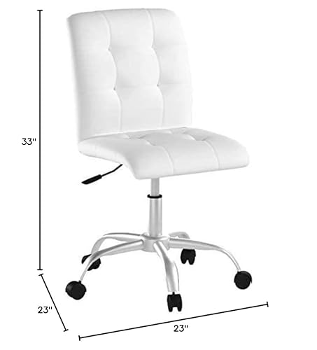 Modway Prim Ribbed Armless Mid Back Swivel Conference Office Chair In White #TOP2