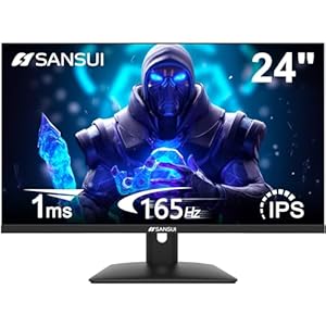 SANSUI 24 Inch Gaming Monitor 165Hz, DP x1 HDMI x2 Ports IPS Computer Monitor, Racing FPS RTS Modes, 1ms Response Time 110% sRGB (ES-G24X5 HDMI Cable 1.5m Included)