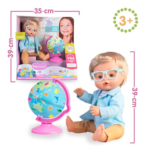 Miniatura 2 de NENUCO ¿Jugamos a Adivinar?, Muñeco Bebé de 35 cm y Cuerpo Duro, Juguete Interactivo con Tecnología de Reconocimiento de Voz, Puede Adivinar lo Que estás Pensando, +3 Años, Famosa (NFN99000)