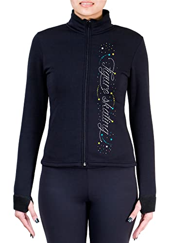 NY2 SPORTSWEAR Figure Skating Polartec Polar Fleece Jacket with Spangles JS109 - Adult Sizes - (Adult Extra Small)