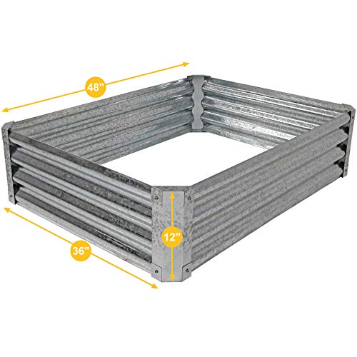 Sunnydaze 48-Inch Rectangle Galvanized Steel Raised Garden Bed Kit