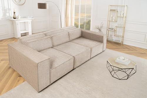 Riess Ambiente Design 3-Sitzer Sofa Bossa NOVA - 260cm - Greige Chenille XXL-Couch Sofa Wohnzimmercouch – Bild 5