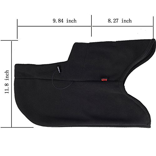 Purjoy Multipurpose Use Thermal Warm Fleece Balaclava Hood Police Swat Ski Bike Wind Stopper Full Face Mask Hats Neck Warmer Outdoor Winter Sports Snowboarding Cap (Black+Grey) #TOP4