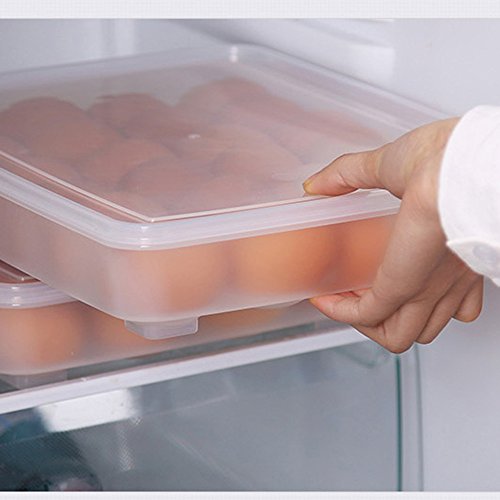 Gardenhelper 2Pcs 24 Plastic Eggs Dispenser Holder Container Refrigerator Organizer Large Capacity Eggs Tray Holder With Lid #TOP5