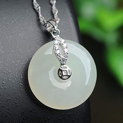 Pendentif en jade précieux avec chaîne argent 925 le cadeau d'anniversaire idéal