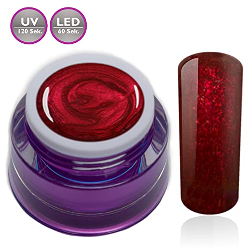 Farbgel Set Red Stars je ein Farb - Glitter - Metallic Ledgel Uv Gel in Rot Nageldesign Nagelgel 3x 5ml (3er Pack) – Bild 3