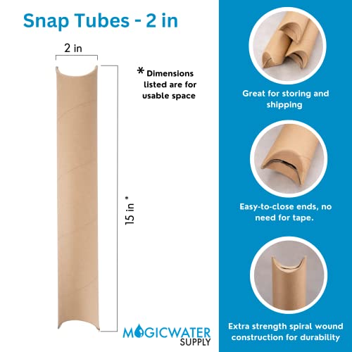 Magicwater Supply 2 Inch X 15 Inch, Mailing Tubes With Snap Seal (12 Pack) #TOP1