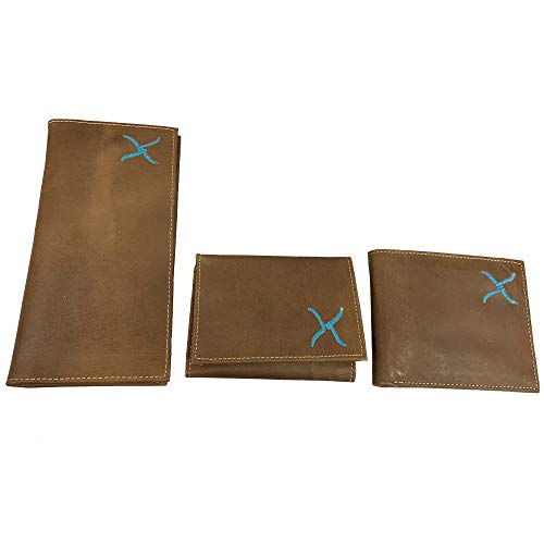 Twisted X Brown Leather Wallet with Turquoise X (Bifold)4