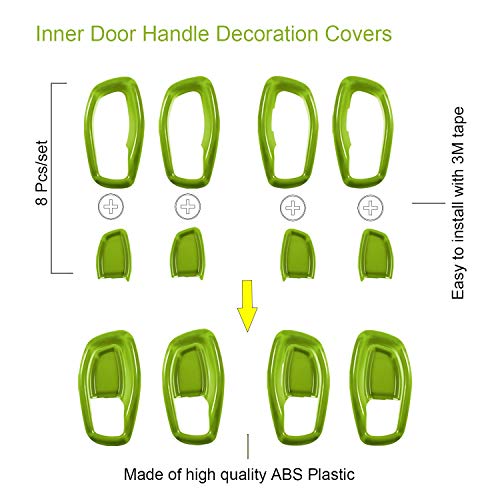 Danti Car Interior Accessories Decoration Trim Air Conditioning Vent Decoration & Door Speaker & Water Cup Holder & Headlight Switch & Window Lift Button Covers fit for Jeep Renegade 2015-2021 (Green) - Thumbnail 4