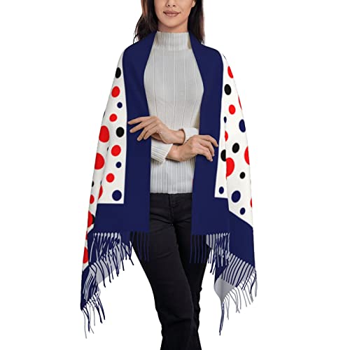 Sptvan Polka Dot Tassel Scarf Wrap And Shawl Pashmina Scarf For Women Ladies Long Printed Reversible Fall And Winter #TOP2